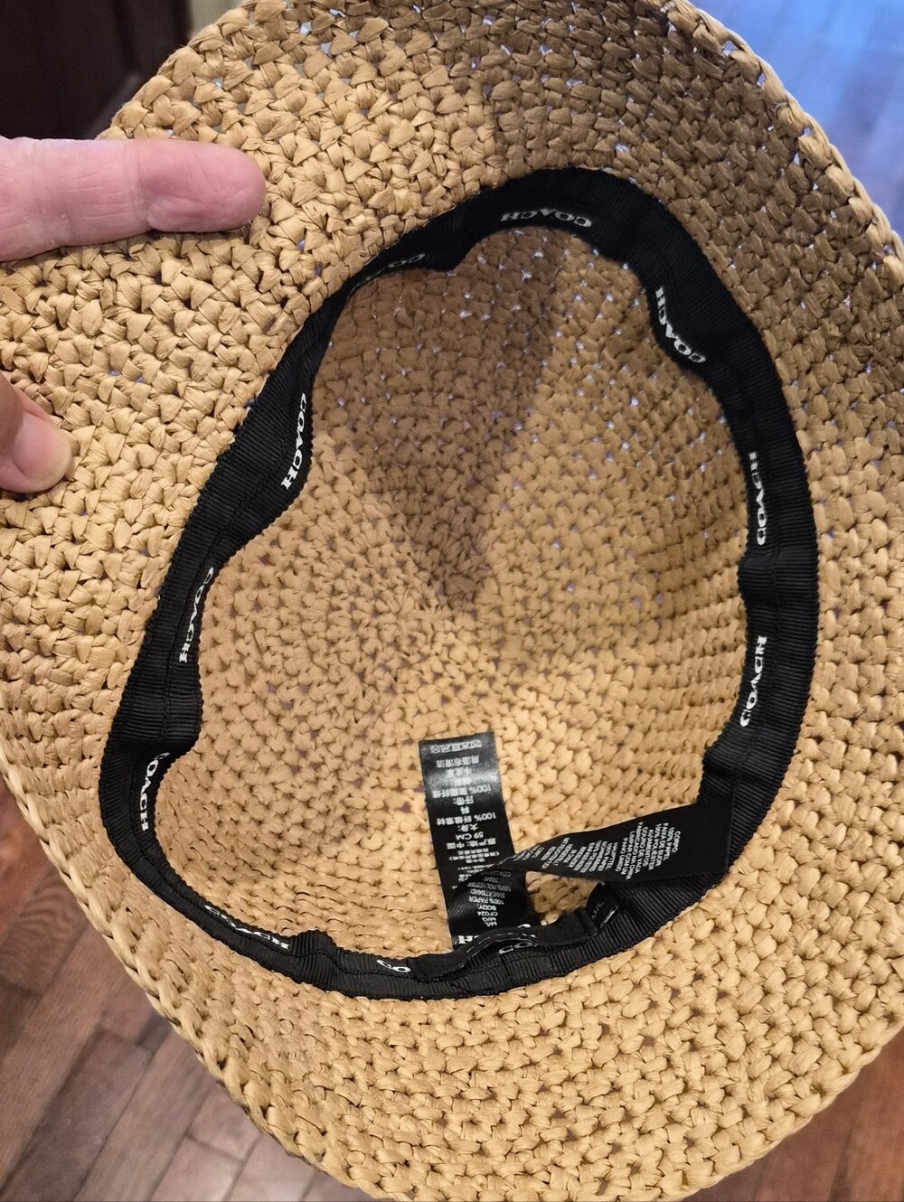 Coach Straw Bucket Hat With Cherry Detail - size M/L - with Coach gift box - - Picture 5 of 9